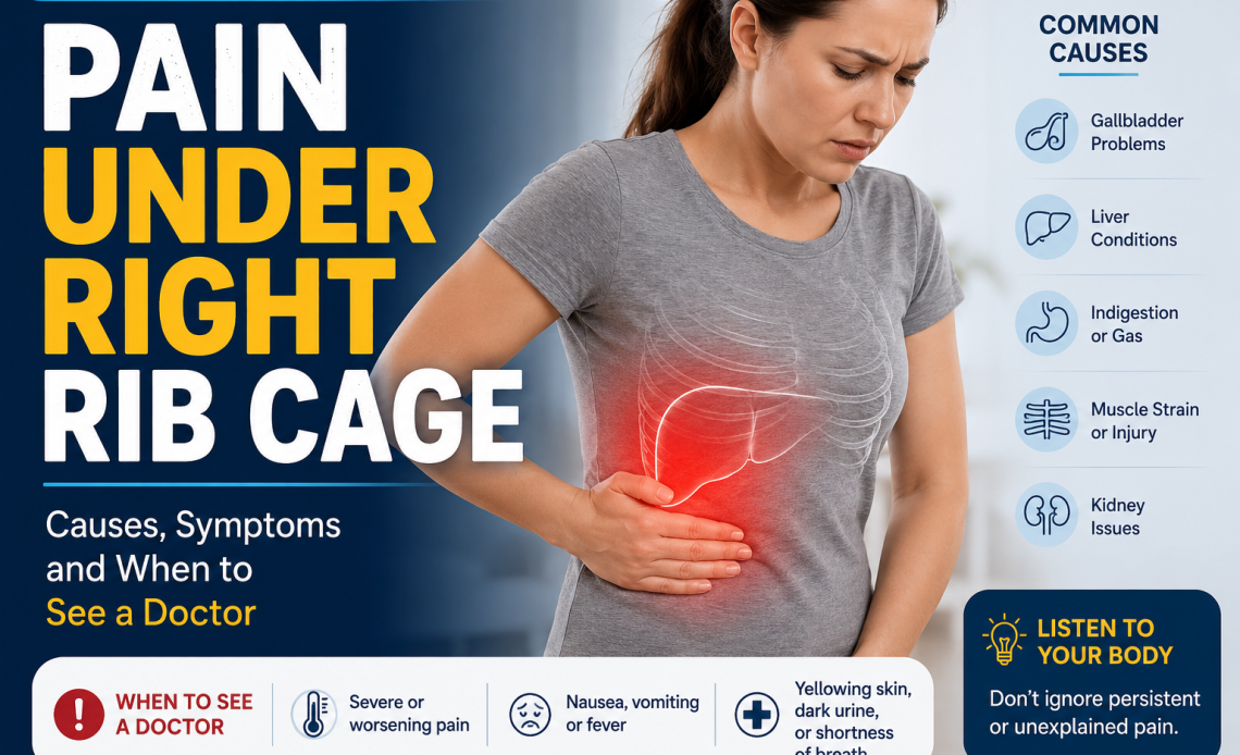 Pain under right rib cage